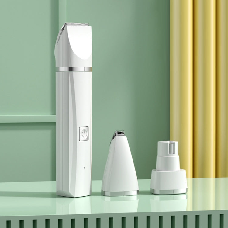 Pet Clippers Cat Dog Paw Hair Clippers Electric Fader, Color: 3 in 1 White