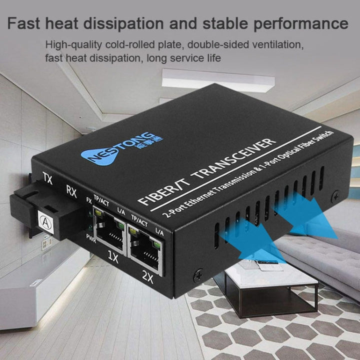 Lisslune | NESTONG 100M Single-Mode Fiber Optic Transceiver POE Photonic Converter, CN Plug