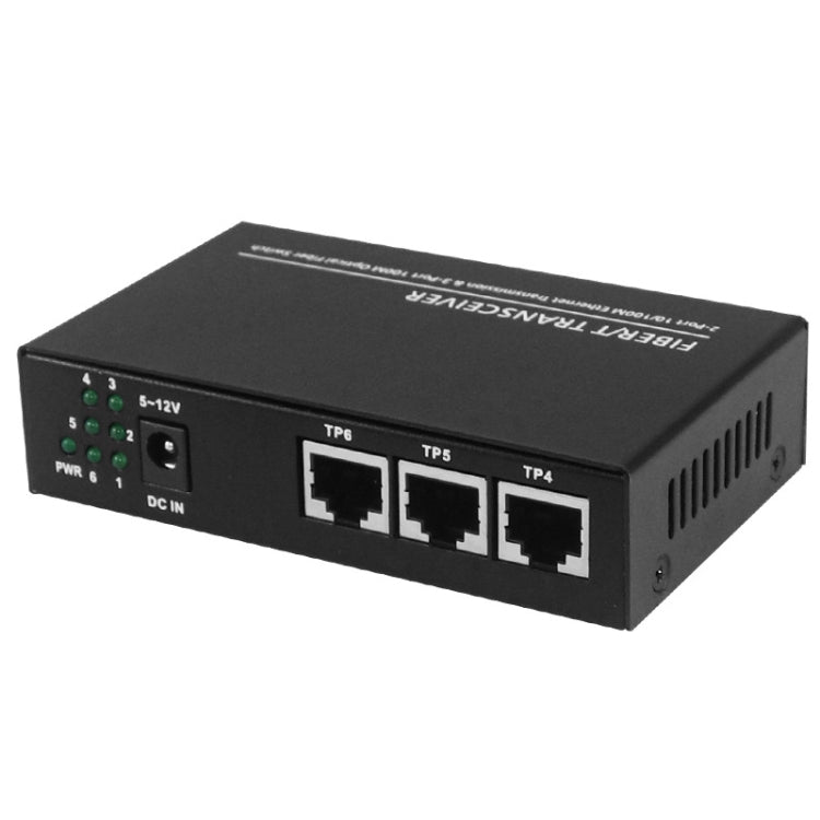 Lisslune | 3-Fiber-Port & 3 LAN-Port 10/100Mbps Ethernet Switch Fiber Switch