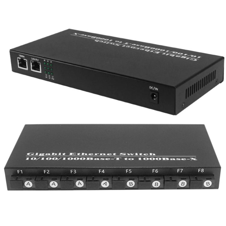 Lisslune | 8-fiber-port+2-LAN-port 1000Mbps fiber optic transceiver
