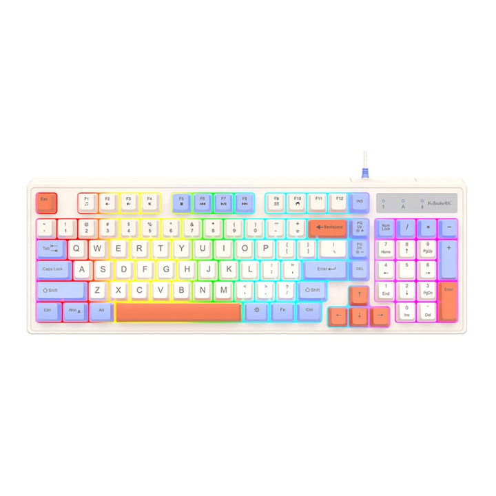 Lisslune | K-Snake Wired E-Sports Keyboard Mouse Mechanical Touch 98 Keys Desktop Computer Notebook Keyboard, Style: Single Keyboard (Blue)