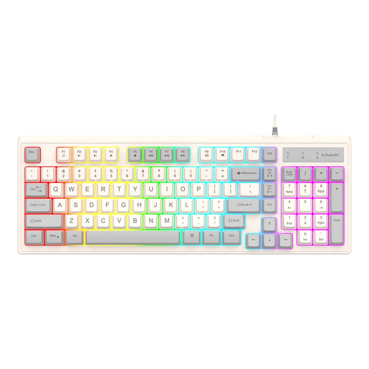 Lisslune | K-Snake Wired E-Sports Keyboard Mouse Mechanical Key 98 Keys Desktop Computer Notebook Keyboard, Style: Single Keyboard (Gray)