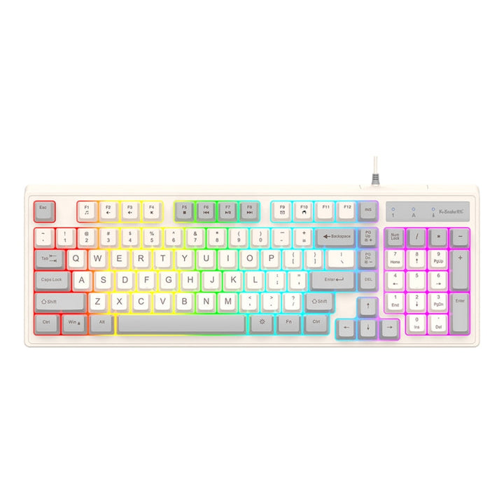 Lisslune | K-Snake Wired E-Sports Keyboard Mouse Mechanical Key 98 Keys Desktop Computer Notebook Keyboard, Style: Single Keyboard (Gray)