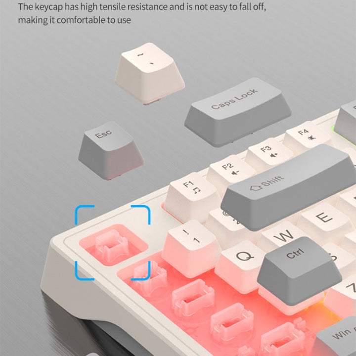Lisslune | K-Snake Wired E-Sports Keyboard Mouse Mechanical Key 98 Keys Desktop Computer Notebook Keyboard, Style: Single Keyboard (Gray)