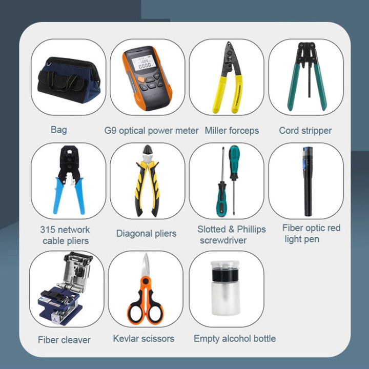 Lisslune | YH-G13 13-in-1 Fiber Optic Network Tool Set Includes Optical Power Meter Pliers Cutter