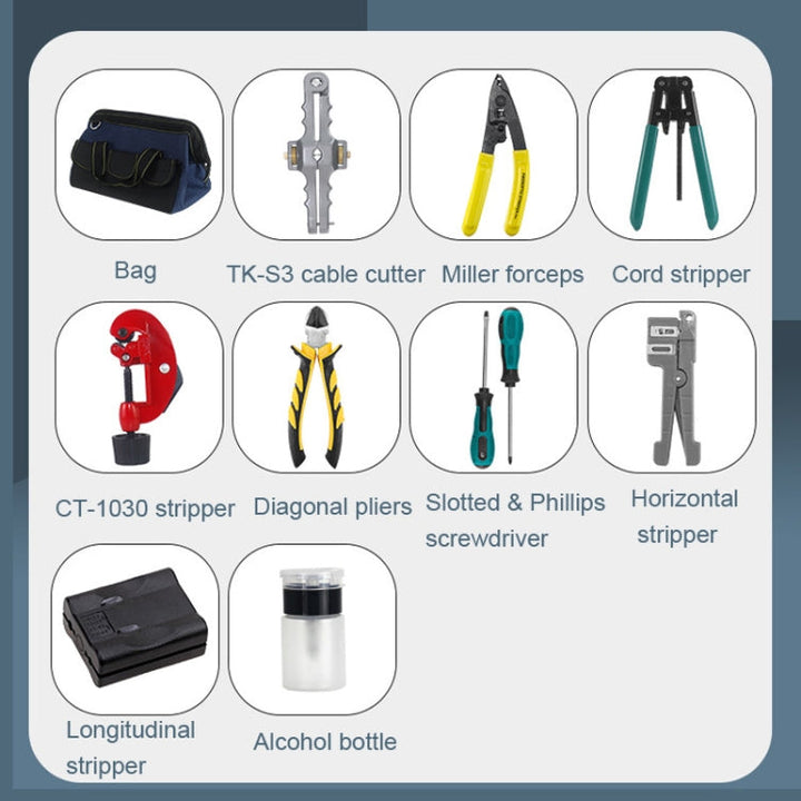 Lisslune | YH-G11 11-in-1 Fiber Optic Tool Set TK-S3 Cable Knife and Stripping Tool Set