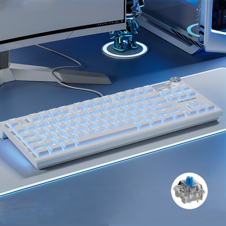 Lisslune | LANGTU LT84 Mechanical Illuminated Keyboard, Style: Wired Single Mode Green Switch (White)