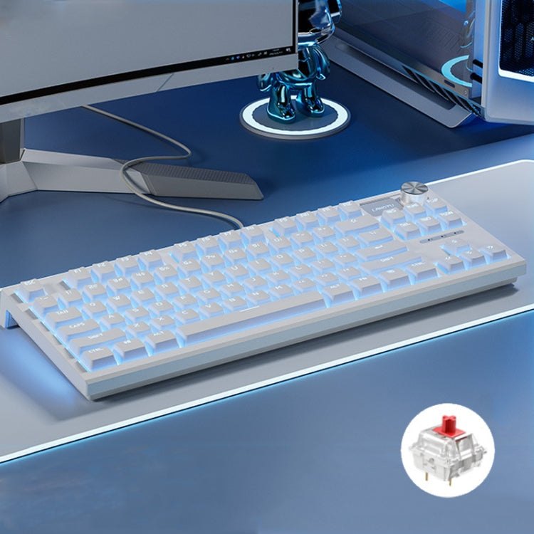 Lisslune | LANGTU LT84 Mechanical Illuminated Keyboard, Style: Wired Single Mode Red Shaft (White)