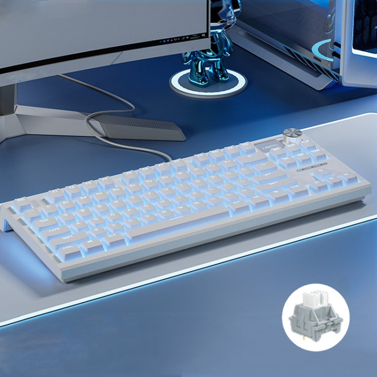 Lisslune | LANGTU LT84 Mechanical Illuminated Keyboard, Style: Wired Single Mode Silver Gray Shaft (White)