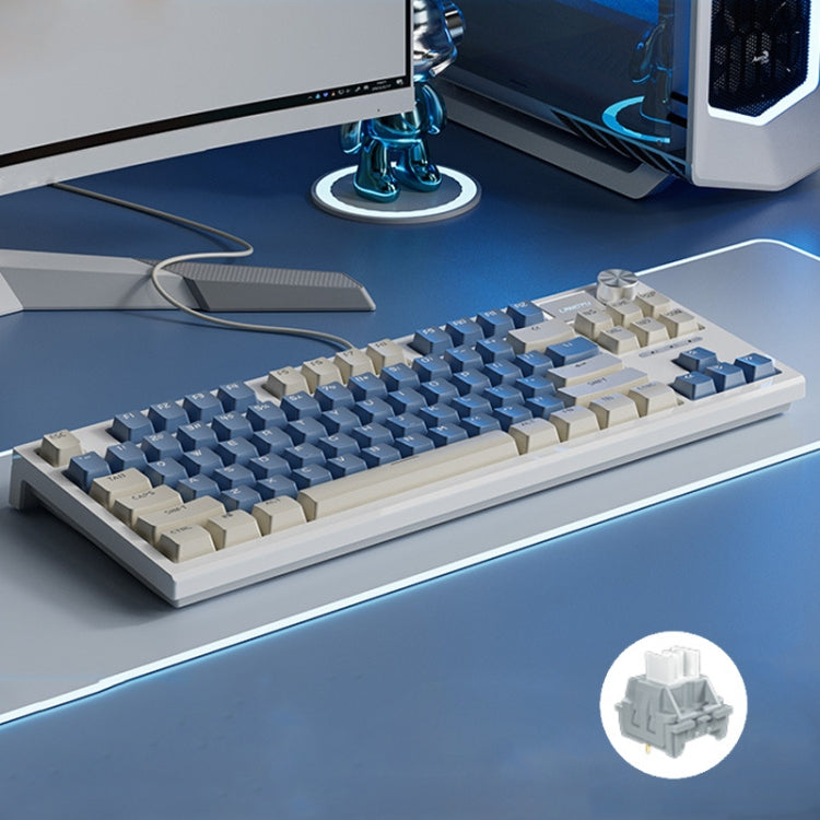 Lisslune | LANGTU LT84 Mechanical Luminous Keyboard, Style: Wired Single Mode Silver Gray Shaft (Dawn)