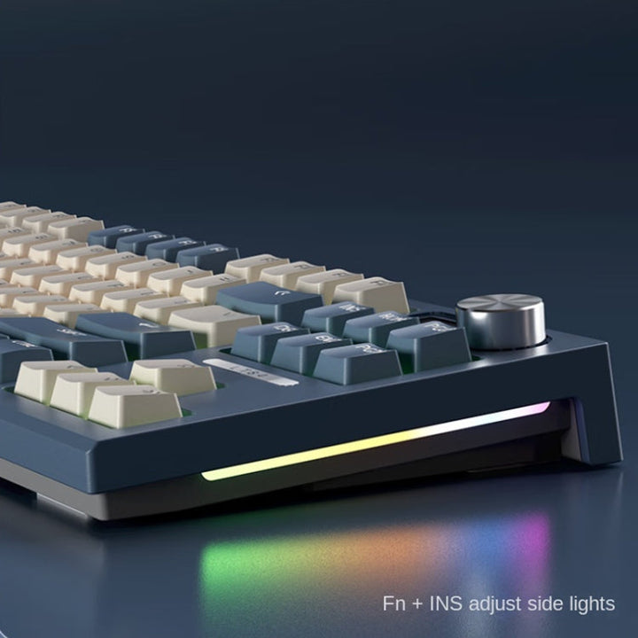 Lisslune | LANGTU LT84 Mechanical Illuminated Keyboard, Style: Wired Single Mode Green Switch (White)