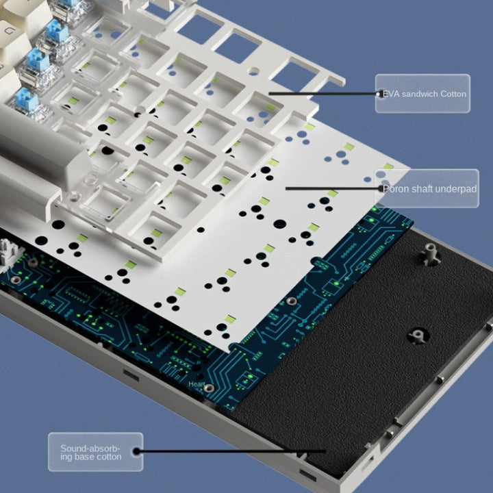 Lisslune | LANGTU LT84 Mechanical Backlit Keyboard, Style: Wireless Tri-Mode RGB Sea-Air Axis Pro ( White )