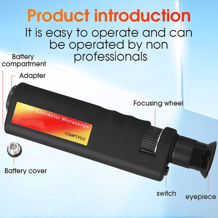 Lisslune | Comptyco AUA-400X 400-fold portable fiber optic microscope for FC/SC/ST/LC connector