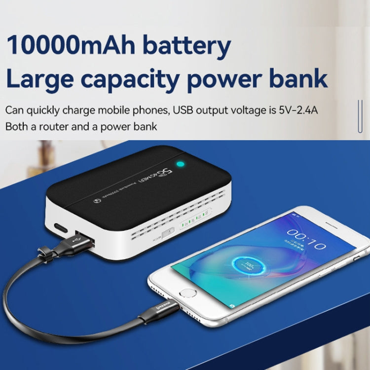 Lisslune | PW100 4G LTE Mobile Router USB Hotspot Portable Power Bank Pocket WLAN (Black)