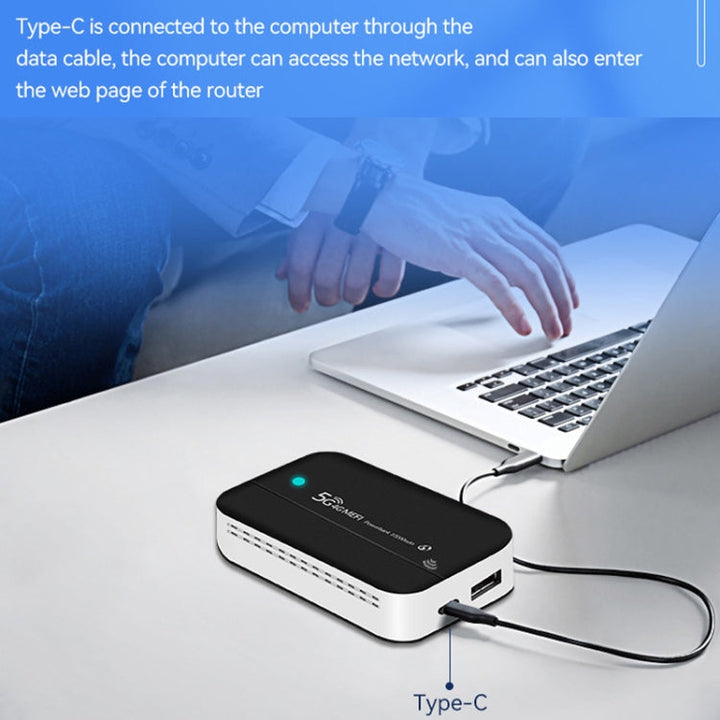 Lisslune | PW100 4G LTE Mobile Router USB Hotspot Portable Power Bank Pocket WLAN (Black)