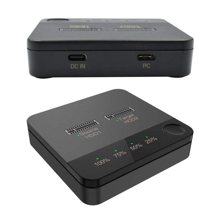 Lisslune | M.2 SATA hard drive duplicator Solid State Drive SSD mobile hard drive enclosure (Black)
