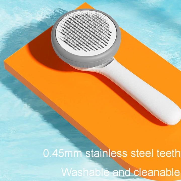 Cat hair removal needle comb pet cleaning bath comb (Gray and White)