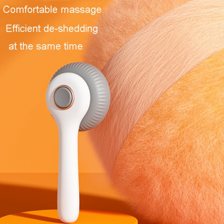Cat hair removal needle comb pet cleaning bath comb (Gray and White)