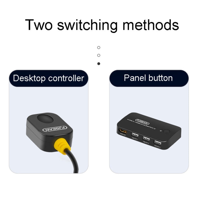 Lisslune | FJGEAR FJ-TYH201 Type-C / HDMI KVM Switch with Desktop Controller