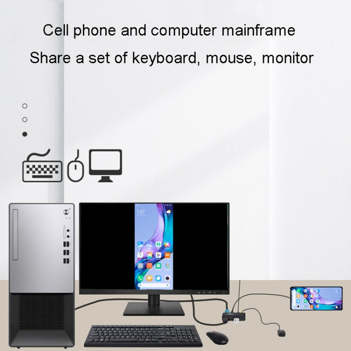 Lisslune | FJGEAR FJ-TYH201 Type-C / HDMI KVM Switch with Desktop Controller