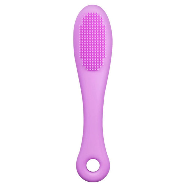 Pet Cat Dog Cleaning Comb Chin Teeth Cleaning Brush Silicone Brush (Purple)