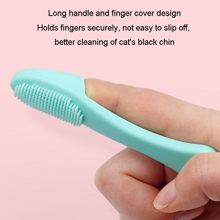Pet Cat Dog Cleaning Comb Chin Teeth Cleaning Brush Silicone Brush (Purple)