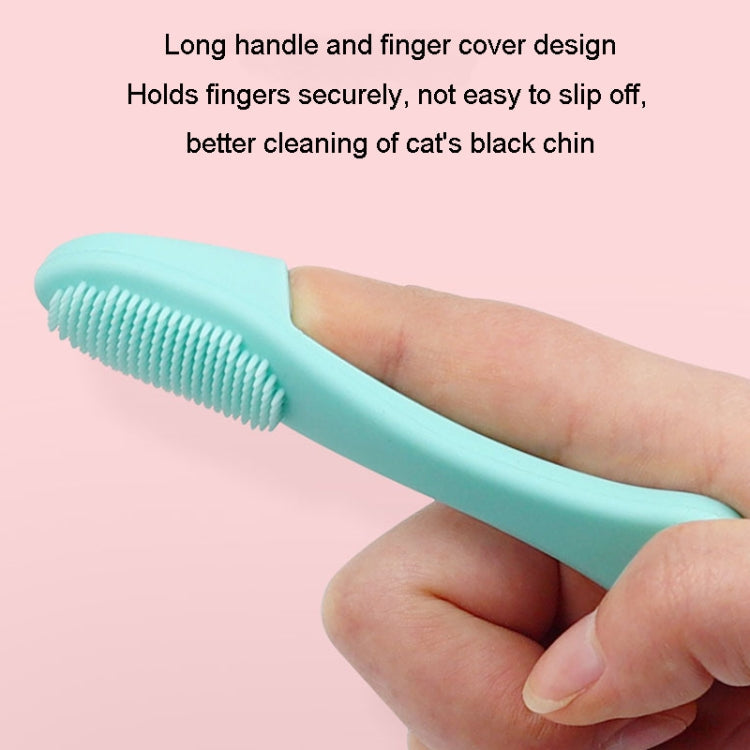 Pet Cat Dog Cleaning Brush Chin Teeth Cleaning Brush Silicone Brush (Green)