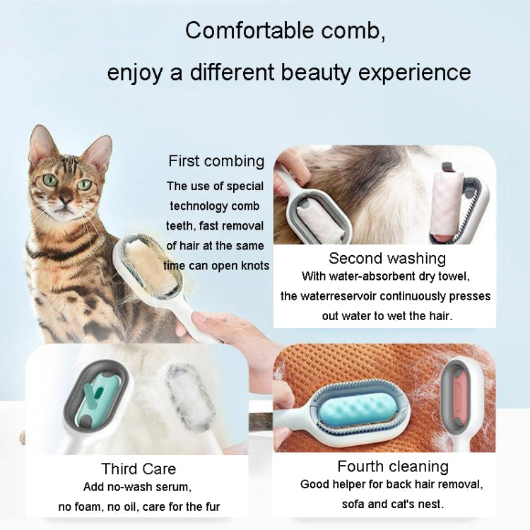 Pet Cat with Water Tank Hair Removal Brush Cleaning Hair Brush, Style: Long Hair (Blue)