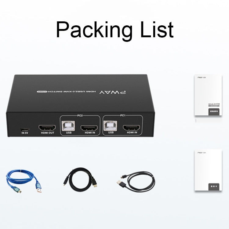 Lisslune | PWAY PW-S7201H 2 In 1 Out HDMI KVM Switch 4K HD Video Screen Cutter
