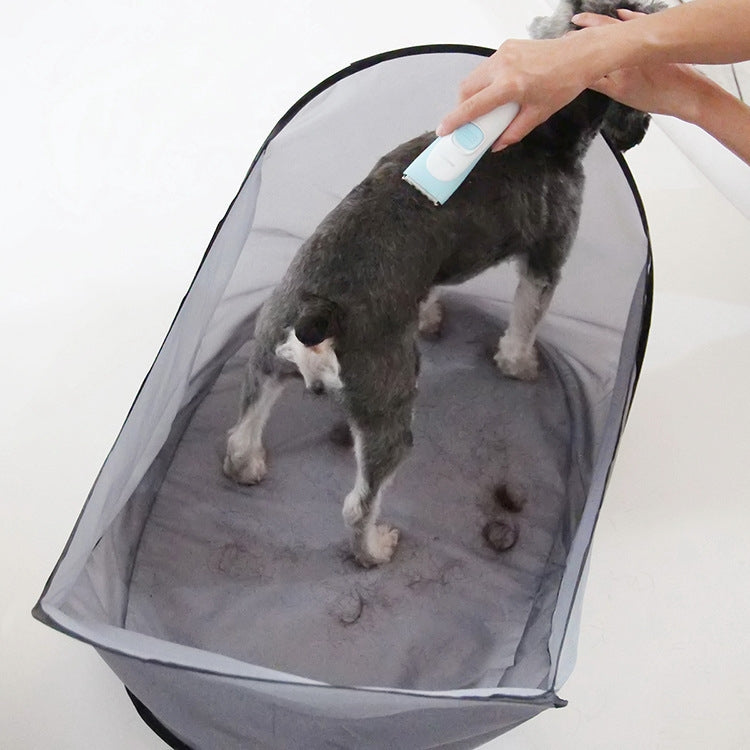 Pet shaving aprons prevent pet hair from falling on the floor (Light gray)
