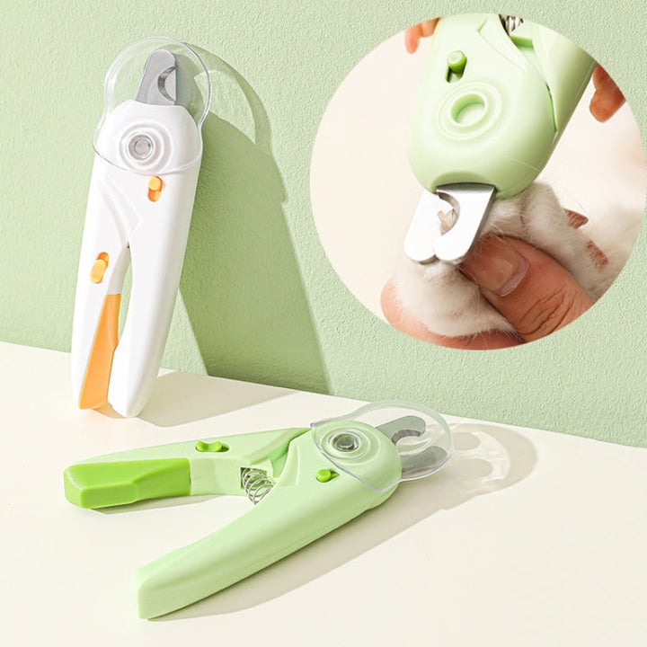 LED Pet Nail Clipper Dog and Cat Nail Clipper with Nail Polisher (Green)