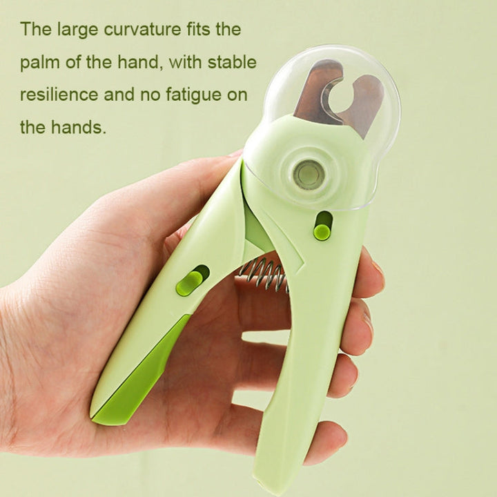 LED Pet Nail Clipper Dog and Cat Nail Clipper with Nail Polisher (Green)