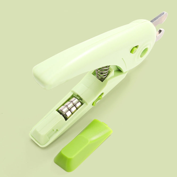 LED Pet Nail Clipper Dog and Cat Nail Clipper with Nail Polisher (Green)