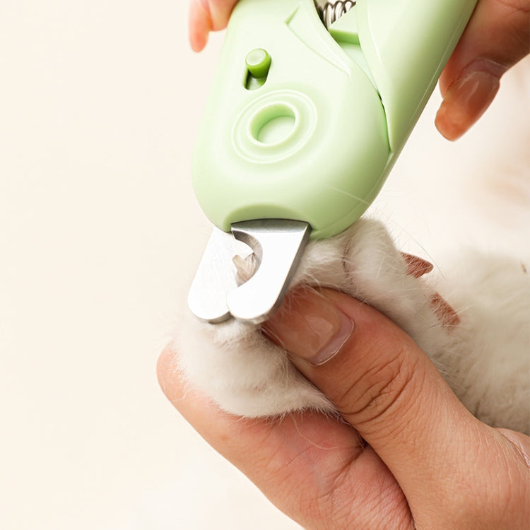 LED Pet Nail Clipper Dog and Cat Nail Clipper with Nail Polisher (White)
