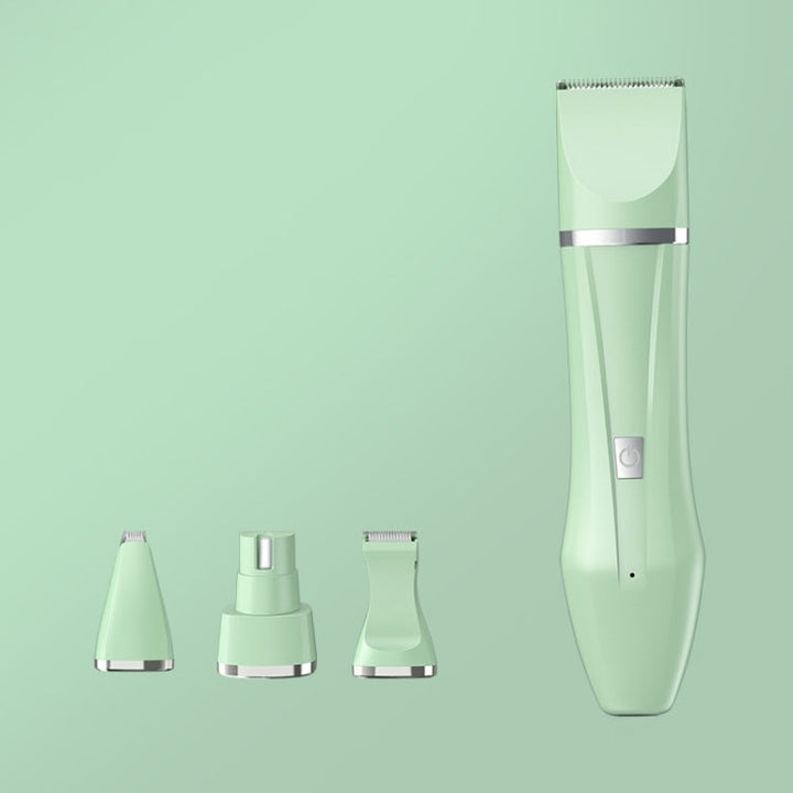 Multifunctional Pet Electric Shaver Cat and Dog Hair Clipper, Color: 4-in-1 Green