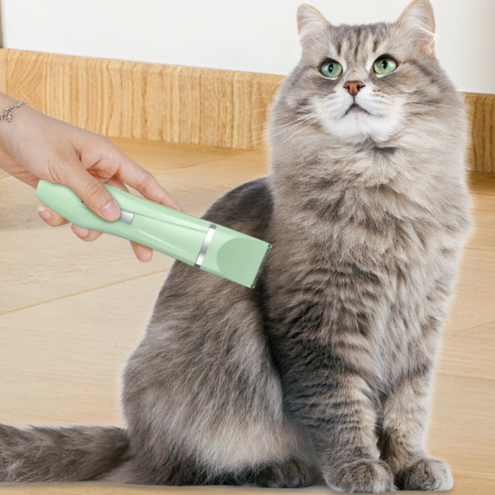 Multifunctional Pet Electric Shaver Cat and Dog Hair Clipper, Color: 2-in-1 Green