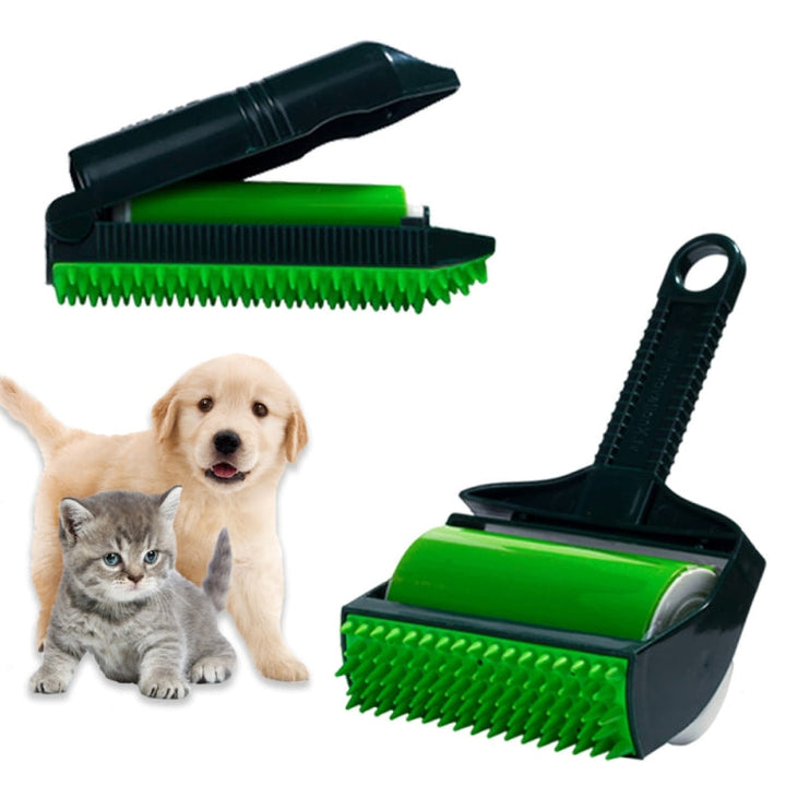 Reusable Pet Hair Remover Cleaning Hair Sticky Roller Washable Lint Remover Clothing Dust Cleaner (Green)