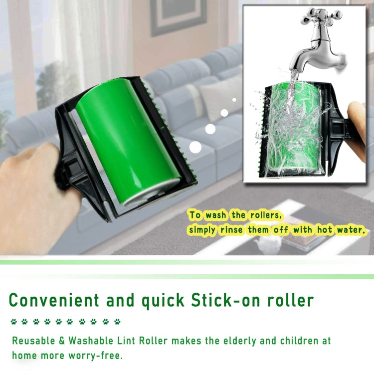 Reusable Pet Hair Remover Cleaning Hair Sticky Roller Washable Lint Remover Clothing Dust Cleaner (Green)