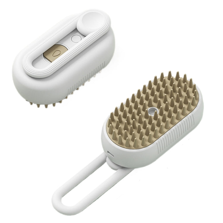 Pet Electric Spray Comb Rechargeable Cat Steam Brush Cleaning Tool (White)