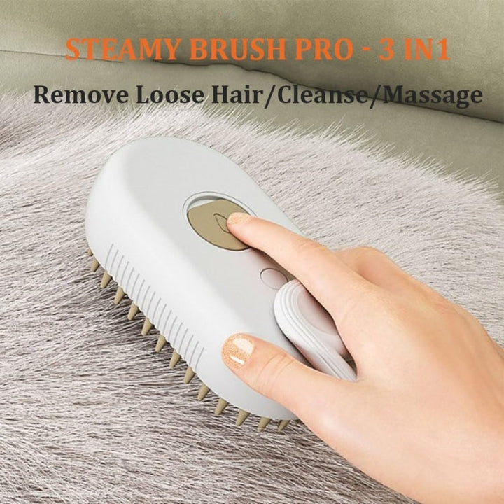 Pet Electric Spray Comb Rechargeable Cat Steam Brush Cleaning Tool (White)