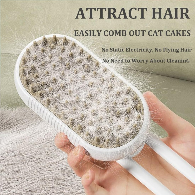 Pet Electric Spray Comb Rechargeable Cat Steam Brush Cleaning Tool (White)