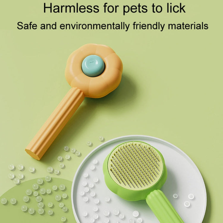 Sunflower Cat Hair Removal Massage Needle Brush for Pets (Orange)
