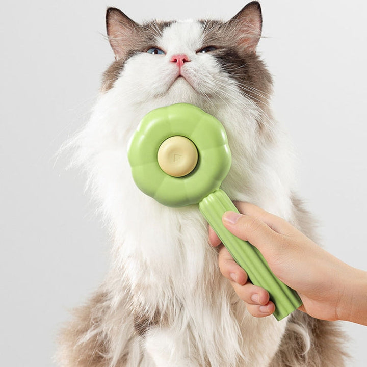 Sunflower Cat Hair Removal Massage Needle Brush for Pets (Orange)