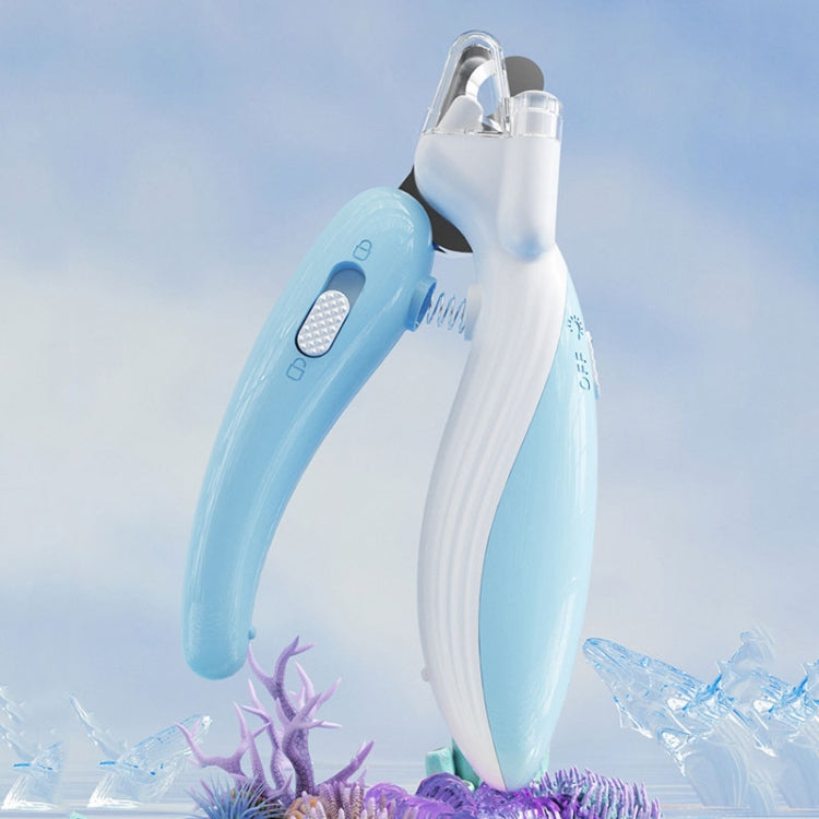 Pet nail clippers for dogs and cats with LED lighting (Light Blue)
