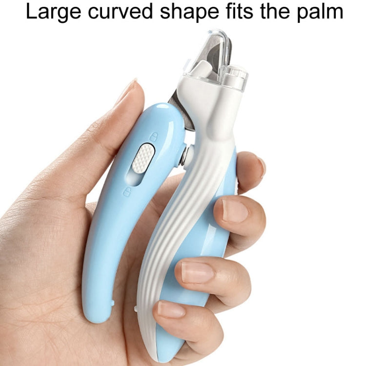 Pet nail clippers for dogs and cats with LED lighting (Light Blue)