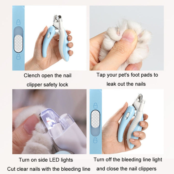 Pet Nail Clipper Dogs and Cats Fingernail Trimmer with LED Lighting (Light Brown)