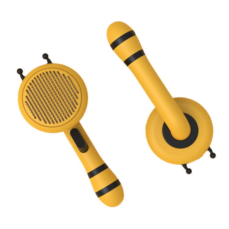 Bee Pet Comb Cat Hair Removal Massage Needle Brush (Yellow)
