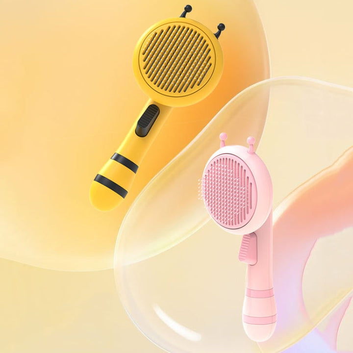 Bee Pet Comb Cat Hair Removal Massage Needle Brush (Yellow)