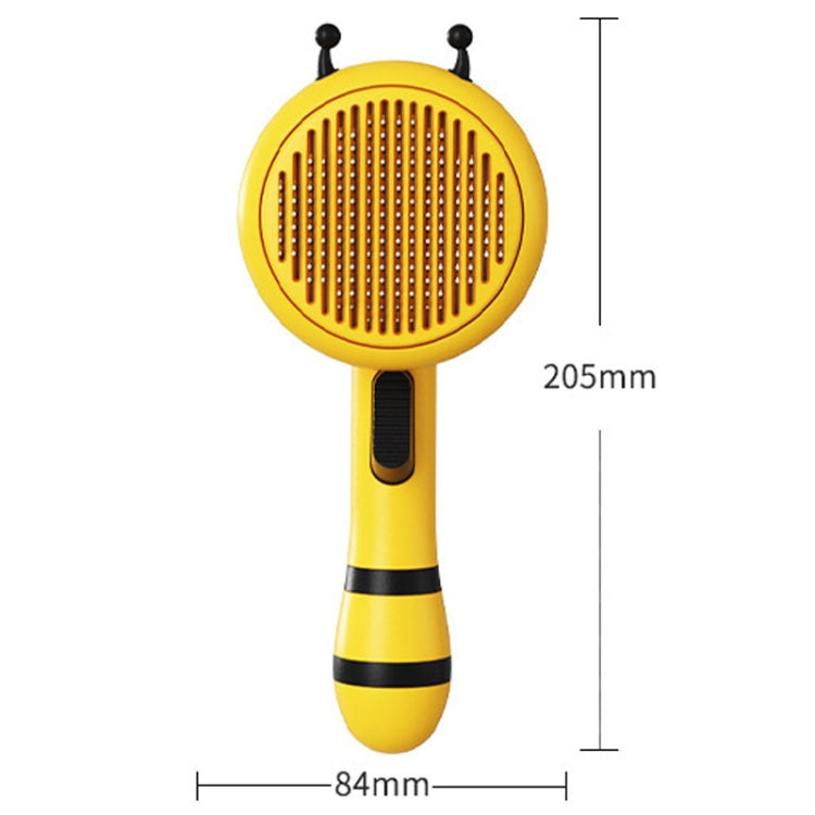 Bee Pet Comb Cat Hair Removal Massage Needle Brush (Yellow)