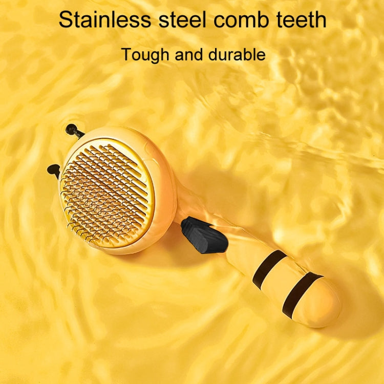 Bee Pet Comb Cat Hair Removal Massage Needle Brush (Yellow)
